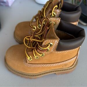 Authentic Timberland Kids Brown and Tan Boots
